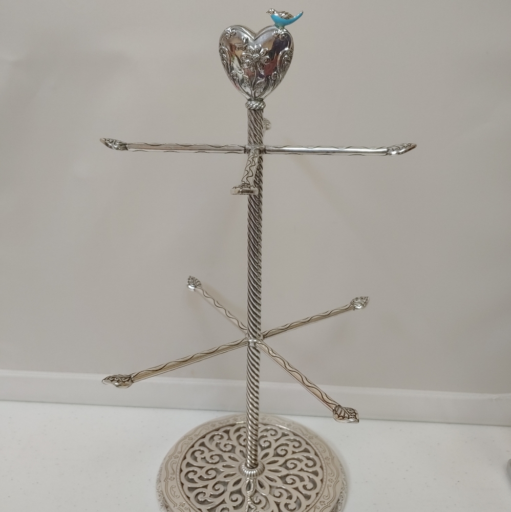 Brighton Songbird silver spinning jewelry necklace/bracelet tree holder
